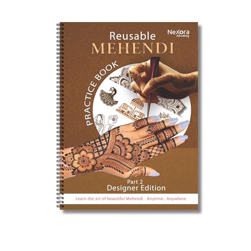 Image of Mehndi & Henna Practice Book Part2 - Durable Reusable 20-Page Guide for 10,000+ Uses | Ideal for Beginners, Bridal & Professional Designs.