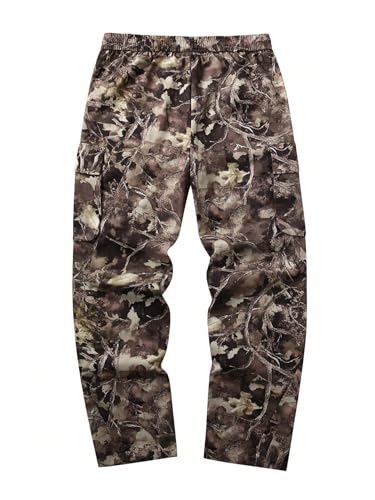 Men's Camo Drawstring Waist Cargo Pants Allover Print Long Trousers Streetwear with Pockets2