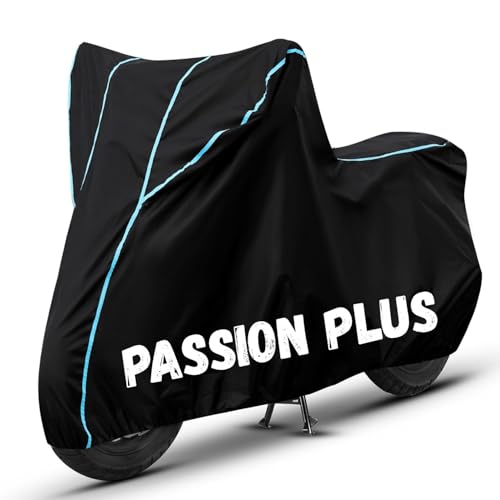 Image of Bike Cover for Passion Plus 100% Waterproof, Dustproof & Scratch Resistant| Fully Bottom Elastic UV Resistant Heavy Duty Body Cover | All Weather Outdoor Use