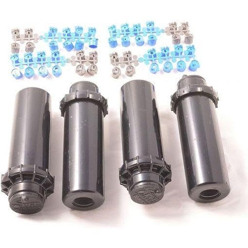 Aspersor de riego Hunter PGP-04 3/4' | Pack 4 Aspersores de Jardin Emergente 6,4-15,8 m | Aspersor de cesped profesional | Aspersor emergente Turbina ajustable PGP Ultra
