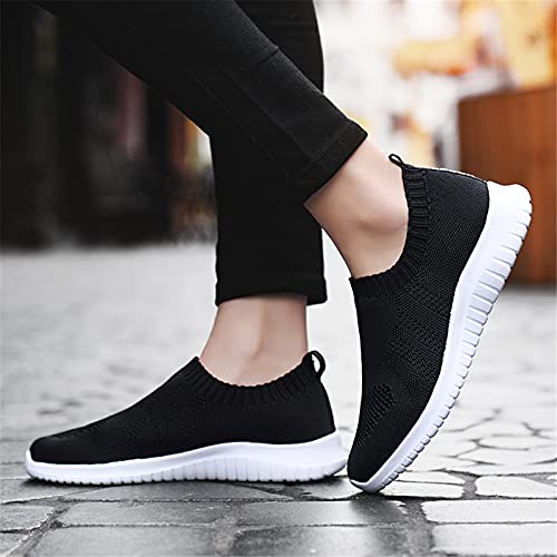 Image of konhill Womens Slip On Sneakers Lightweight Knit Walking Shoes