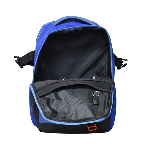 Image of SWISS MILITARY 30L Unisex Laptop Travel Backpack for 15.6-Inch Laptops - with Luggage Strap, Detachable Key Ring, Anti-Theft Pocket, Expandable Bottle Pocket for Office and College Use-Blue