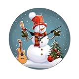 ZLFDSKGY Dekorative moderne Wanduhr aus Holz, nicht tickend, Weihnachtsschneemann, rund, batteriebetriebene Uhr für Badezimmer, Küche, Schlafzimmer, Wohnzimmer, schwarz, 40 cm