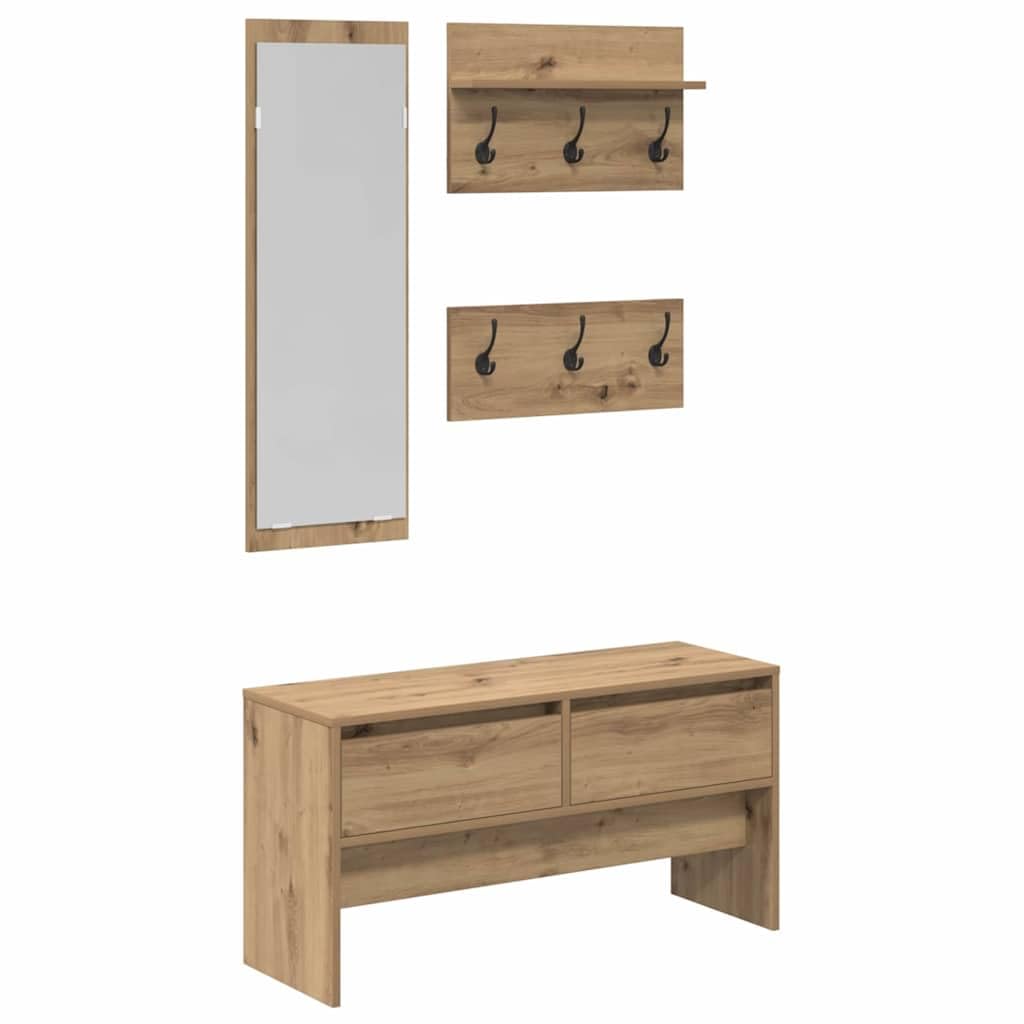 Ensemble de meubles de couloir 4 pièces Chêne 90 x 31 x 46,5 cm