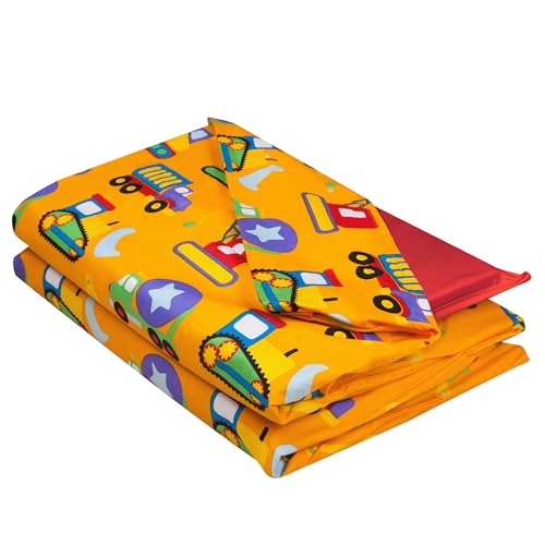 Image of Wildkin Kids Microfiber Nap Mat Cover - Soft, Durable & Fits 1.5 inch Vinyl Sleep Mats (Under Construction)
