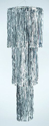 DS-Euro Folien-Lametta-Hänger Silber, 3-stufig, Höhe 120cm x 20, 30...