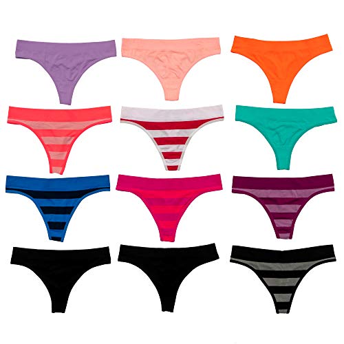 Image of Alyce Ives Intimates Womens Seamless No Show Thong, Pack of 12