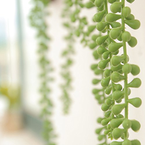 Sunrisee 2 Pcs Artificial Hanging Succulents Plants Faux String Of Pearls Plant Wall Hanging Succulent Vines For Home Garden Wall Decoration, 2.3Ft #TOP6