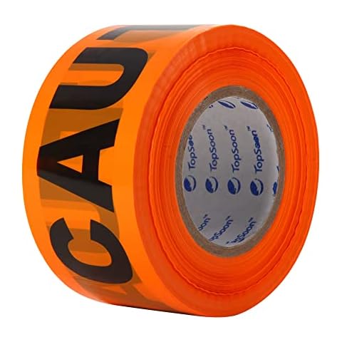 TopSoon Orange Caution Tape Roll 3-Inch by 1000-Feet, Do Not Enter Barricade Tape, Premium Construction Zone Tape, Weatherproof Safety Barrier Tape Cover