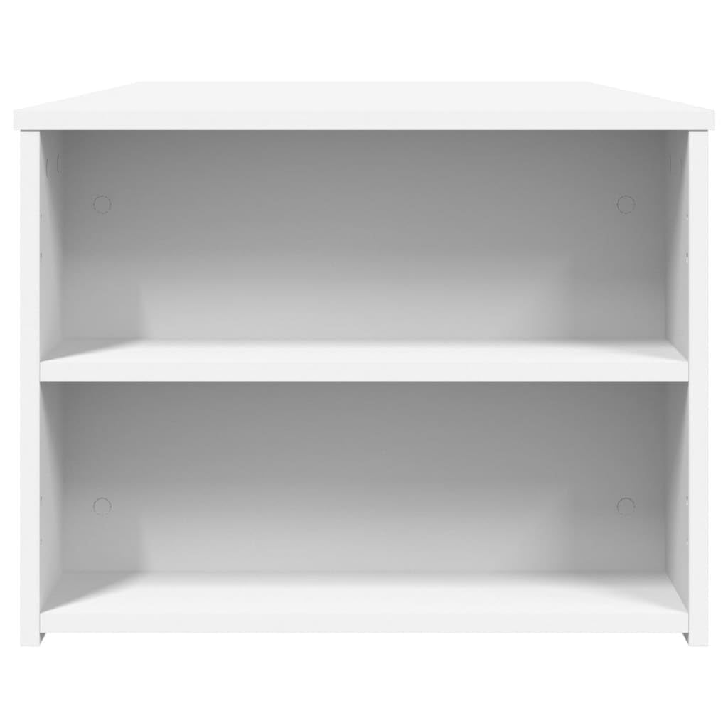 Homgoday Tavolino da caffè bianco 102 x 55 x 42 cm, in legno ingegnerizzato, tavolino da tè per soggiorno, sala d'accoglienza degli ospiti, camera da letto e ufficio, tipo 1