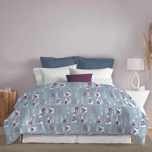 Image of MYTRIDENT Celebration Bedsheet Gifting Collection Double Size - Aangan Blue