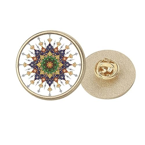 Broche ronde en métal doré motif floral M, le cadeau idéal pour femme