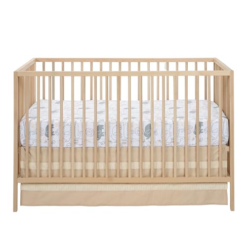 Image of Lambs & Ivy Jungle Story 100% Cotton Safari Baby Fitted Crib Sheet - White