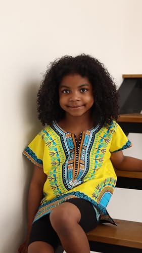 DA'IKI Dashiki Cotton Childs Shirt African Tribal Kaftan Childrens Unisex Boys Girls3