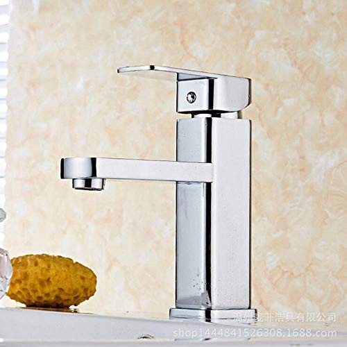Robinet mitigeur d'évier au design carré et finitions argentées - 3