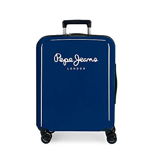 Pepe Jeans Albert Maleta de Cabina Azul 40x55x20 cms Rígida ABS Cierre TSA Integrado 38,4L 2 kgs 4 Ruedas Dobles Equipaje de Mano