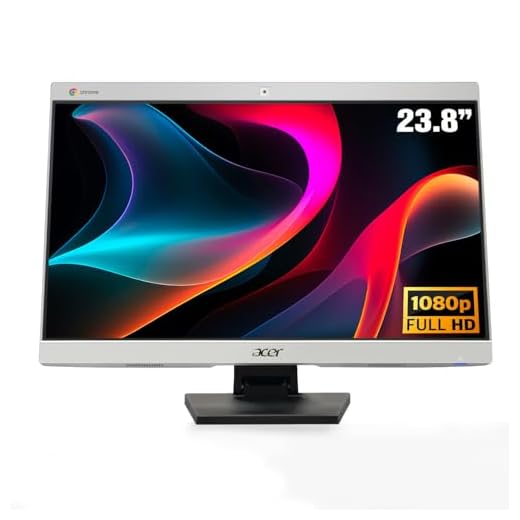 acer Chromebase CA24V2 All-in-One Desktop, 23.8'' Full HD Display, Intel I7 8 Gen Processor, 16G DDR4, M.2 NVMe 512G SSD, Webcam, Chrome OS, WiFi 5/BT 4.2/HDMI/USB 3.1 for Home & Office (Renewed)