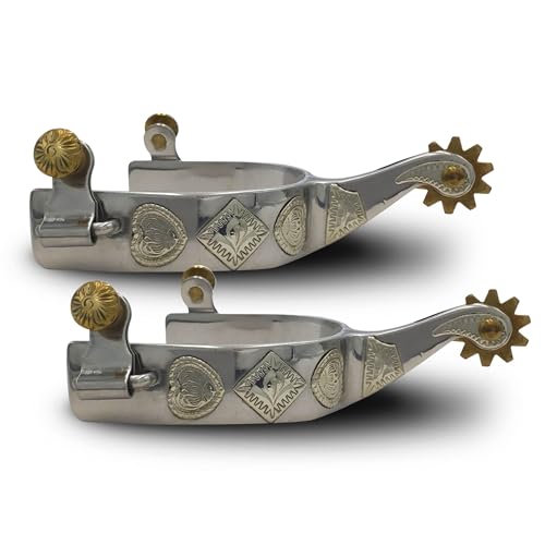 Colorado Saddlery The Gambler Spurs for Men - Stainless Steel, Stylish Boot Spurs with 10 Point Rowels - Perfect for Trail Riding, Horse Tack, Outfitting - Comes in a Pair