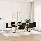 Yunovire Esszimmerstühle 6 STK. Schwarz Stoff, Modernes Design, Metallgestell, Bequeme Polsterung, Hohe Rückenlehne für Esszimmer, Wohnzimmer, Büro, Gastzimmer