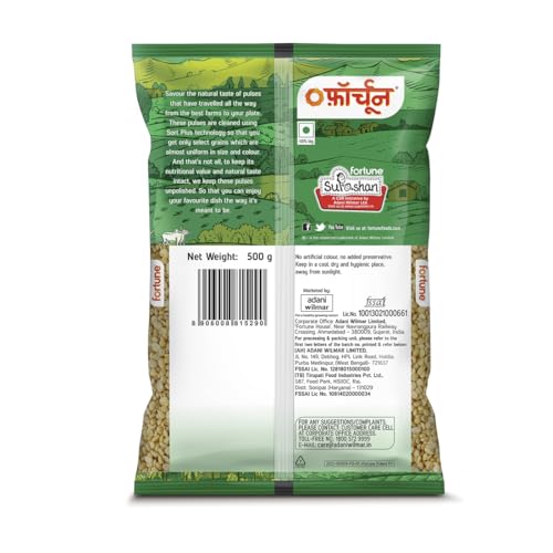Image of FORTUNE Moong Dal, 500 Gm, Unpolished And Sortex Cleaned (Pack of 2)