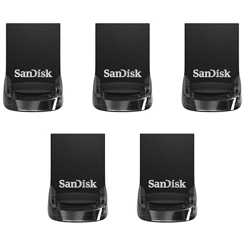 Image of SanDisk 128GB 5-Pack Ultra Fit USB 3.1 Flash Drive (5x128GB) - SDCZ430-128G-B5CT, Black