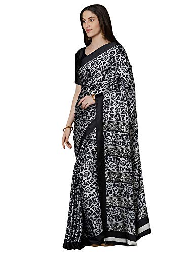 Image of AKHILAM Women's Satin Saree With Blouse Piece