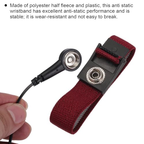 Image of MECCANIXITY 4 Pack ESD Anti Static Wrist Strap 7-7 /8 inch Circumference Adjustable Antistatic Bracelet Wire and Alligator Clip for Computer Electronics Repair Brown