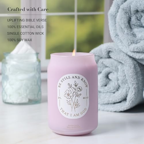 Image of Christian Art Gifts Be Still & Know Scented Candle: Soy Wax, Bible Verse