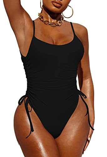 Pink Queen Womens One Piece Swimsuit Ruched High Cut Tummy Control Bathing...