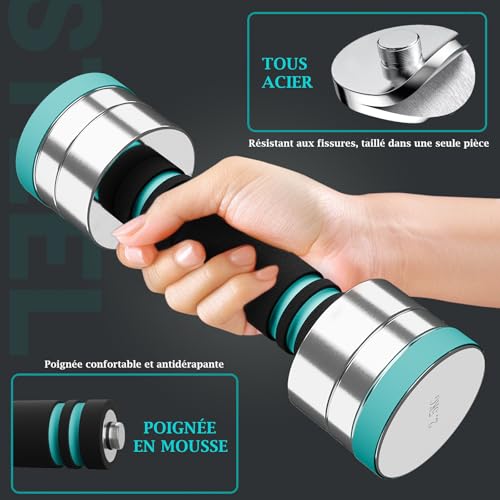 Haltères musculation réglables Dripex pour optimiser l'espace de sport - 6