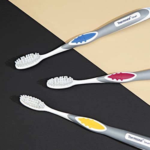 Image of Thermoseal Smart manual Toothbrush for adults with Tongue Cleaner (Multicolor,Pack of 6)