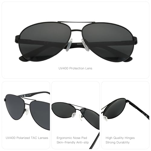 Image of ZENOTTIC Polarized Aviator Sunglasses for Men Carbon Fiber Temple Pilot Sun Glasses with Mirrored Lens UV Protection