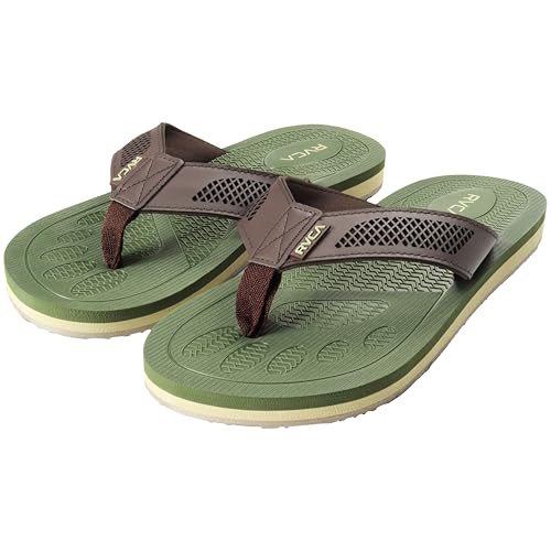 Image of RVCA Perforated T-Bar Sandals - Breathable, Cushioned, and Durable Footwear
