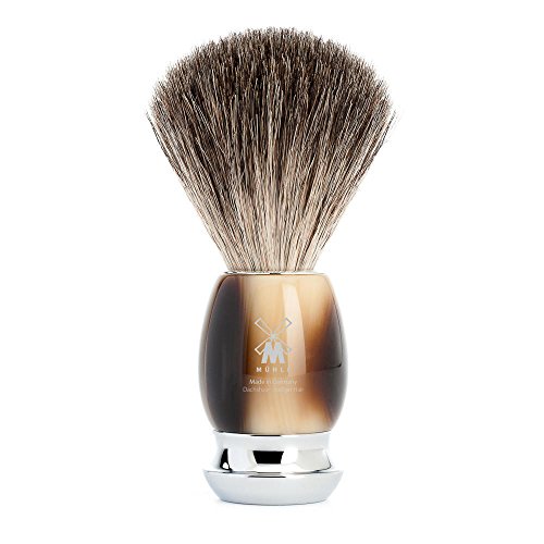 MÜHLE VIVO Brown Horn Pure Badger Shaving Brush - Luxury