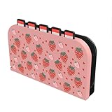 JEMDO Hart-PC-Faceplate nur für Switch-2-Dock, 5-Slot Spielekarten-Aufbewahrung, Schiebe-Montage, Smart-Lock Fester Sitz, präziser Port/LED-Zugang, ohne Einfluss auf Laden/Videoausgabe,Strawberry