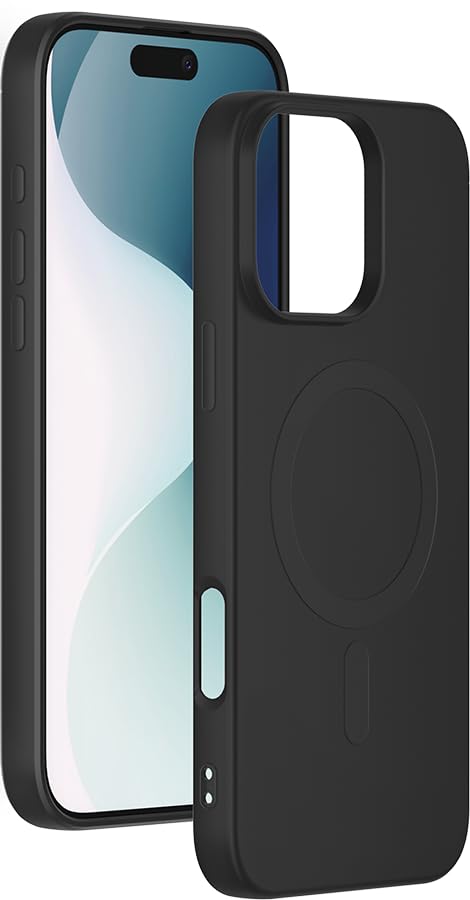 Coque MagSafe pour iPhone 16 Pro Bigben en silicone noir