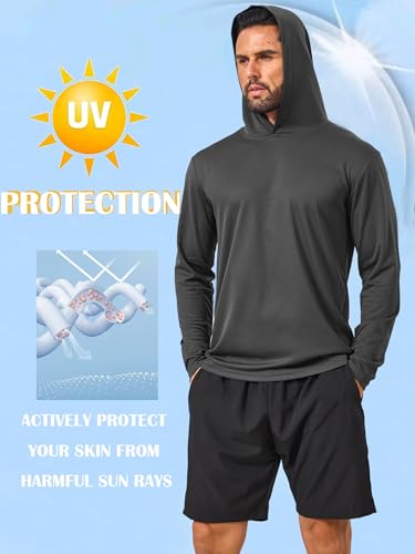 5 Pack Sun Protection Hoodie for Men UV Long Sleeve Shirts Quick Dry Lightweight Work Athletic Summer Pullover Sweatshirt4