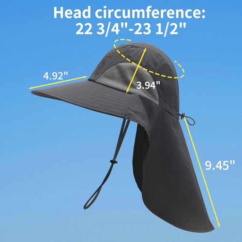 Image of NPJY Sun Fishing Hats with Neck Flap for Men Women UV Sun Protection Safari Hat Wide Brim Bucket Hat