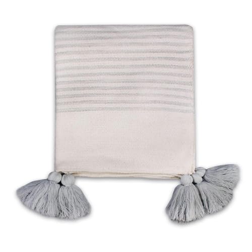 Couvre-lit à rayures gris Shruti pour cacher la literie - 2