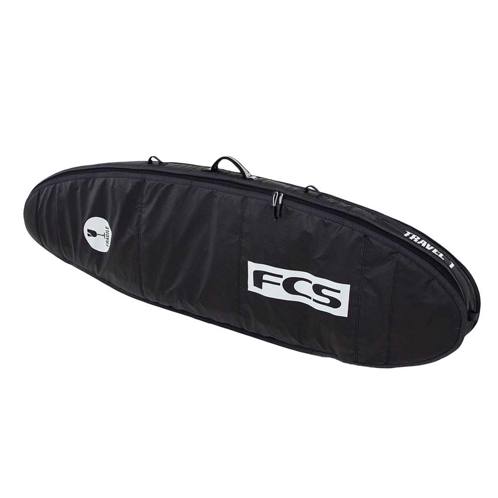 FCS Travel 1 Fun Board Surfboard Bag Black/Grey 8'0