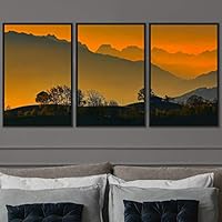 3 Piece Framed Canvas Wall Art Orange Sunset Canvas Prints Home Artwork Decoration for Living Room,Bedroom - 16