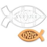 BAKERLOGY Ichthys Symbol Ausstechform – Christliches Fisch Motiv für Kekse, Kommunion, Taufe, Ostern, Religiöse Backform, Jesus Glaubensgeschenk, Bibel Fondant Ausstecher