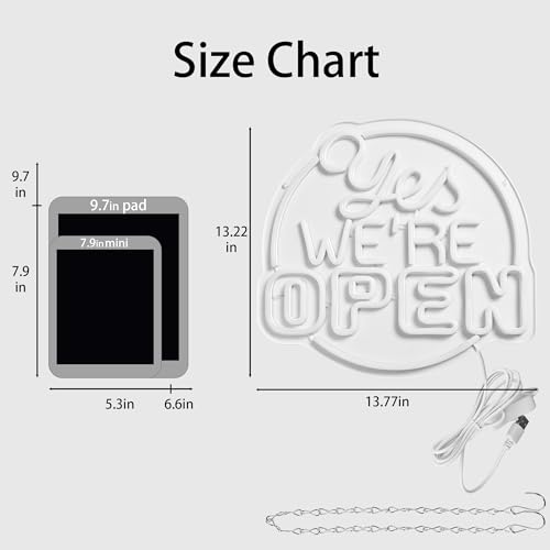Image of Open Neon Sign Dimmable LED Neon Light for Business Storefront Decor Colorful Open Sign Neon Light for Bar Cafe Restaurant Decor Commercial Shop Sign Size 13.7 * 13.2in(XD323)
