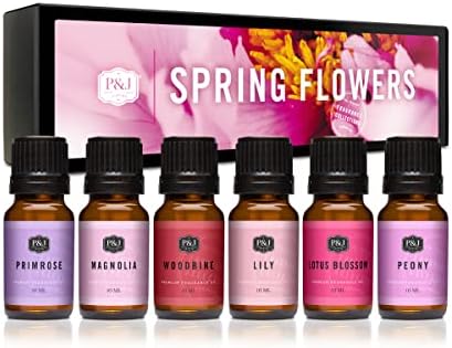 P&J Spring Flowers Set of 6 Premium Fragrance Oil for Candle Making & Soap Making, Lotions, Haircare, Diffuser Oils Scents