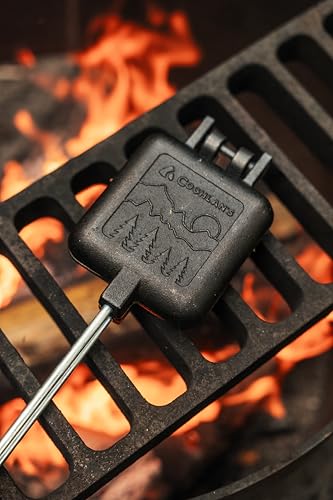 Image of Coghlan's Cast Iron Camp Cooker - Pre-Seasoned Pie Iron Sandwich Maker with Heat-Resistant, Removable Handles, Easy-to-Clean for Toasted Pies, Grilled Sandwiches, and Meats, For Campfire Cooking