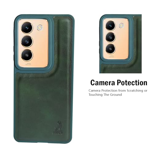 Image of AIBEX Shield Back Cover Case Compatible with Vivo T3 5G / Vivo Y200e 5G Back Cover | Flexible Vegan Leather | Full Camera Protection | Raised Edges | Super Soft-Touch | Bumper Case