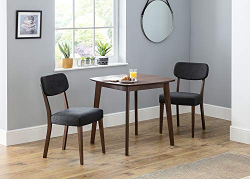 Julian Bowen Lennox Square Dining Table in Walnut Finish - Dimensions: Height 75cm, Width 80cm, Depth 80cm - Image 5