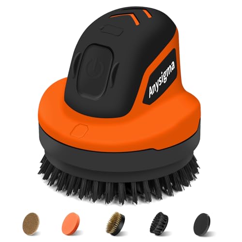 Image of Electric Grill Brush for Outdoor Grill- 4 Replaceable Heads, 3000mAh IPX7 Waterproof BBQ Cleaning Scrubber for Kitchen & Car & Bathroom - Ideal Mother's for Grill Lovers, Dad, Mom