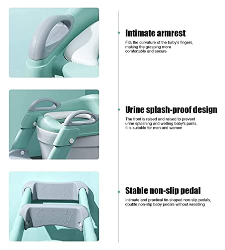 Toddler Potty Training Seat met ladder, Potty Seat-toiletzitting met stiefkruk for kinderen, spatbescherming en antislip… - Afbeelding 4