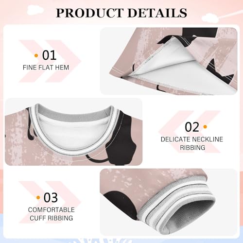 Cute Cats Girls Dresses Long Sleeve Sweatshirt Dress for Girls Winter Toddler Casual A Line Dresses Size 2-8T3